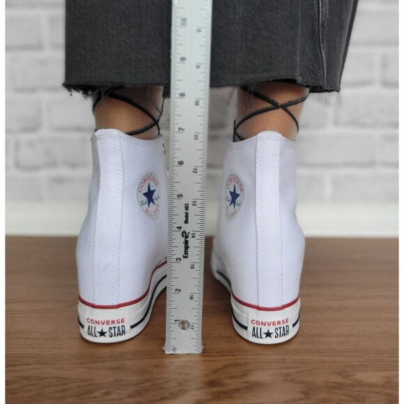 ⭐Converse Chuck Taylor Wedge Platform Sz 10.5 Womens Shoes Sneaker White A11908C - Picture 6 of 9